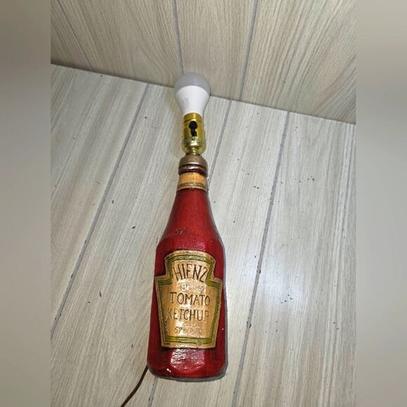 Vtg Heinz Tomato Ketchup Bottle Table Lamp 14" Bar Lamp Dining Rare - Picture 1 of 14